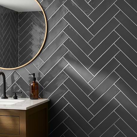 Lancaster Driftwood Gray 3x12 Glossy Ceramic Tile