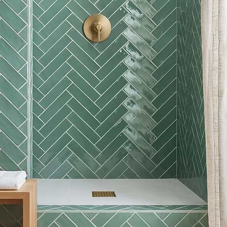 Lancaster Open Seas Green 3X12 Polished Ceramic Subway Tile