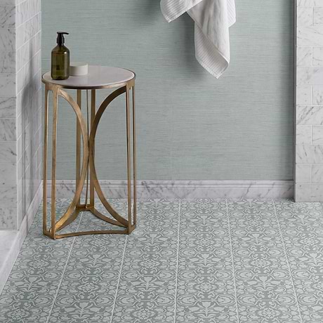 Elowynn Haven & Belle Seafoam Green 8x8 Matte Porcelain Tile by Kravet
