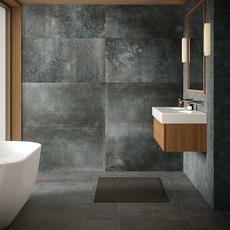 Flatiron 2.0 Aquamarine Green 24x48 Matte Porcelain Tile by Angela Harris