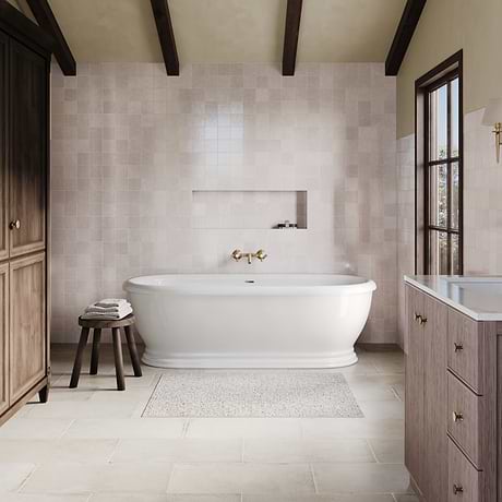 Zelora Cloud White 4x4 Zellige Look Glossy Ceramic Tile
