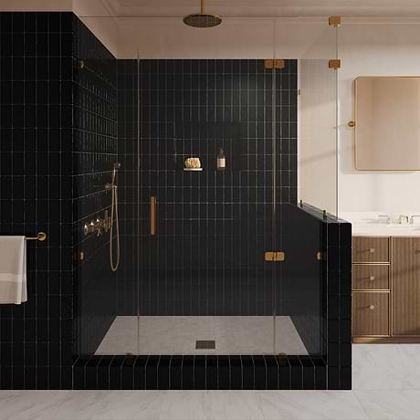 Lancaster Noir Black 3X6 Polished Ceramic Subway Tile