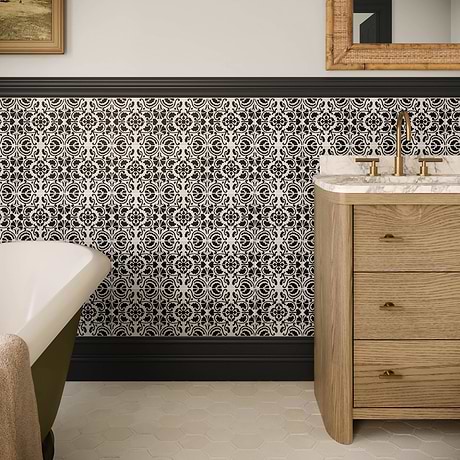 Elowynn Haven Eclipse White 8x8 Matte Porcelain Tile by Kravet