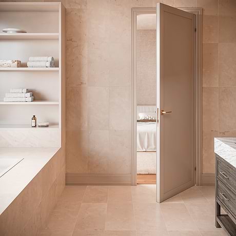 Rosa Perlino 12x24 Brushed Marble Tile