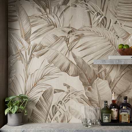 Art Gallery Golden Field Ivory Gray and White 24x48 Artisan Decor Matte Porcelain Tile by Paula Purroy