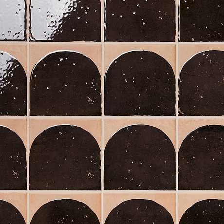 Essa Deco Black 6x6 Terracotta Look Polished and Matte Porcelain Tile