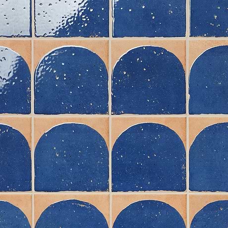 Essa Deco Blue 6x6 Terracotta Look Polished and Matte Porcelain Tile
