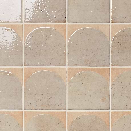 Essa Deco Sand Beige 6x6 Terracotta Look Polished and Matte Porcelain Tile