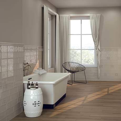 Santa Monica Ivory Beige 4X12 Polished Ceramic Subway Tile