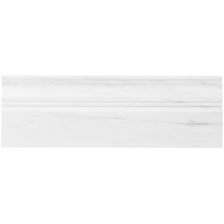 Bianco Dolomite  Premium 4x12 Polished Marble Base Molding 