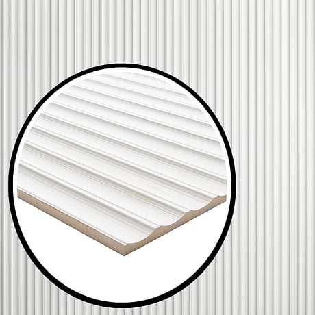 Plaster Fluted White 18x48 3D Matte Ceramic Tile