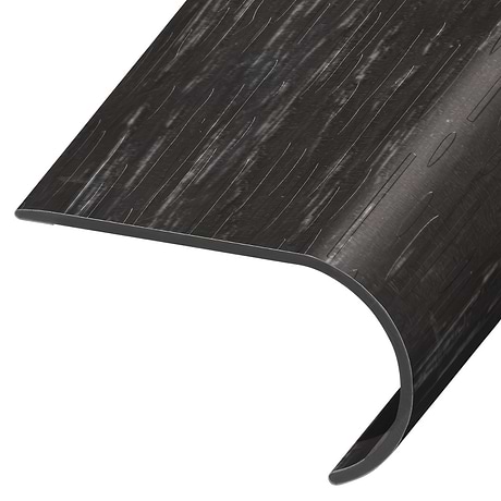 Woodcrete LVT Black 2.48x1.52x94" LVT Round Stair Nose by Versatrim