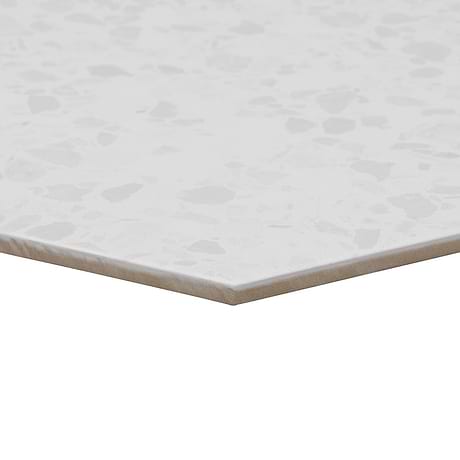 Six Hexagon White 12.5" Terrazzo Look Matte Porcelain Tile