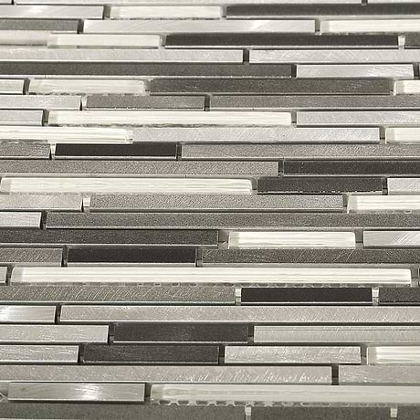 Industrial Stylus  Wetlands Aluminum Polished Mosaic Tile