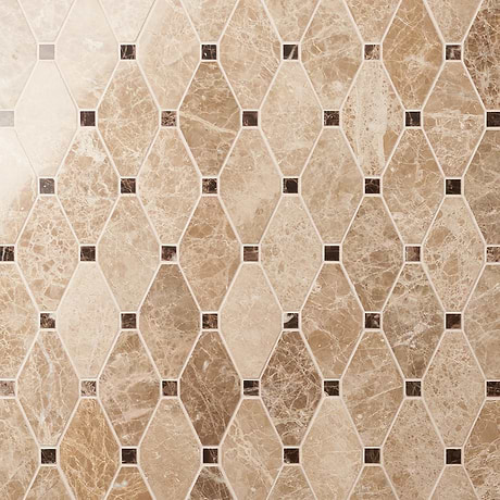 Octave Light Brown 2x4 Octagon Polished Marble Mosaic