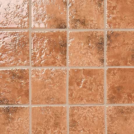 Greta Sunset Terracotta 5x5 Glossy Textured Porcelain Tile