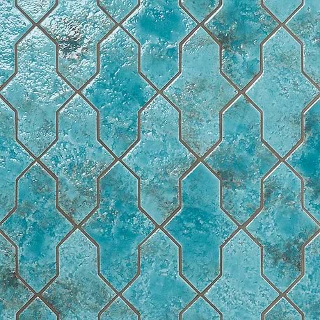Greta Cruz Lagoon Blue 5x8 Glossy Textured Porcelain Tile