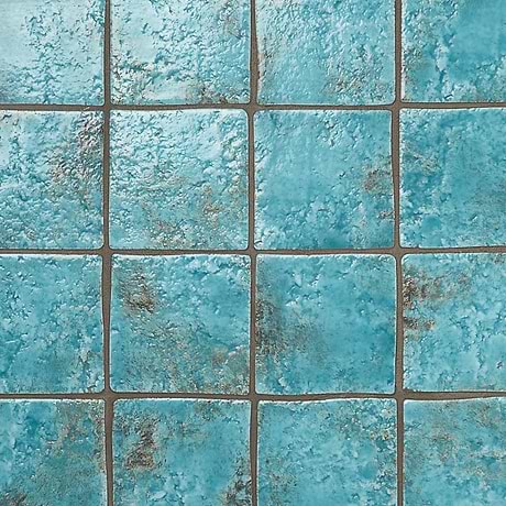 Greta Lagoon Blue 5x5 Glossy Textured Porcelain Tile