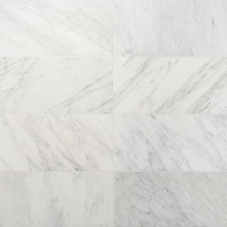 Asian Statuary White 12x24 Honed Marble Tile