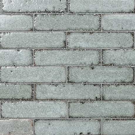 LavaArt Caspian Gray 3x12" Brick Look Crackled Glossy Lava Stone Subway Tile