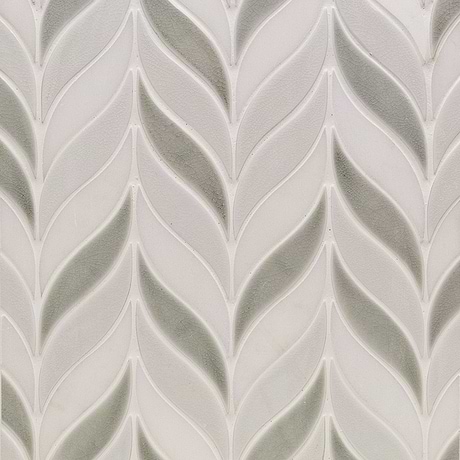 Nabi Sprig Tundra Gray Crackled Marble & Crackled Glass Mosaic