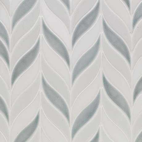 Nabi Sprig Arctic Blue Crackled Marble & Crackled Glass Mosaic