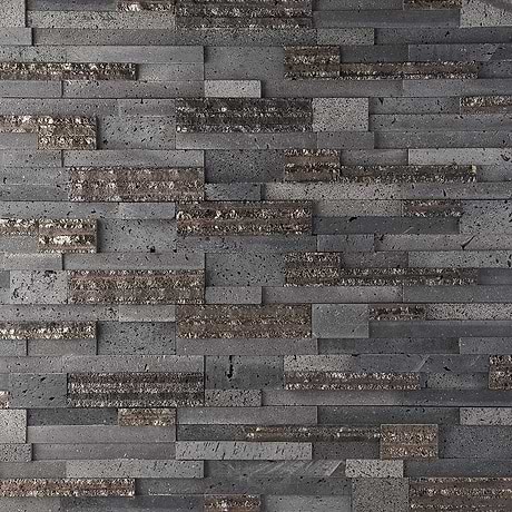 Stackstone Steel Gray 3D Brick Lava Stone Mosaic