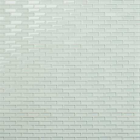 Loft Seafoam Green 1/2x2 Frosted Glass Brick Mosaic Tile
