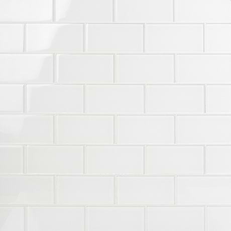 Loft Super White 3x6 Polished Glass Subway Tile