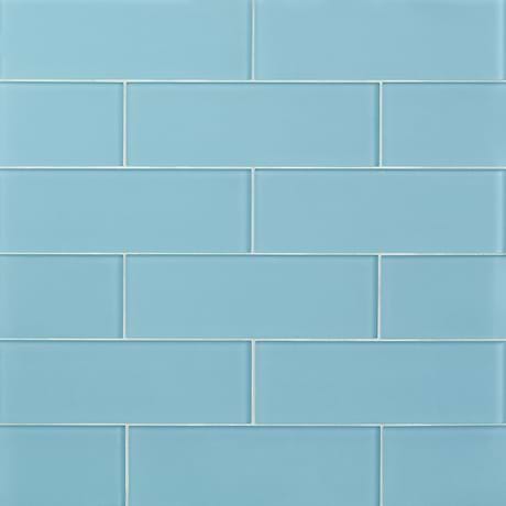 Loft Turquoise 4x12 Frosted Glass Subway Tile