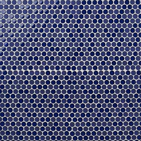 Loft Royal Blue 1" Penny Round Glass Mosaic