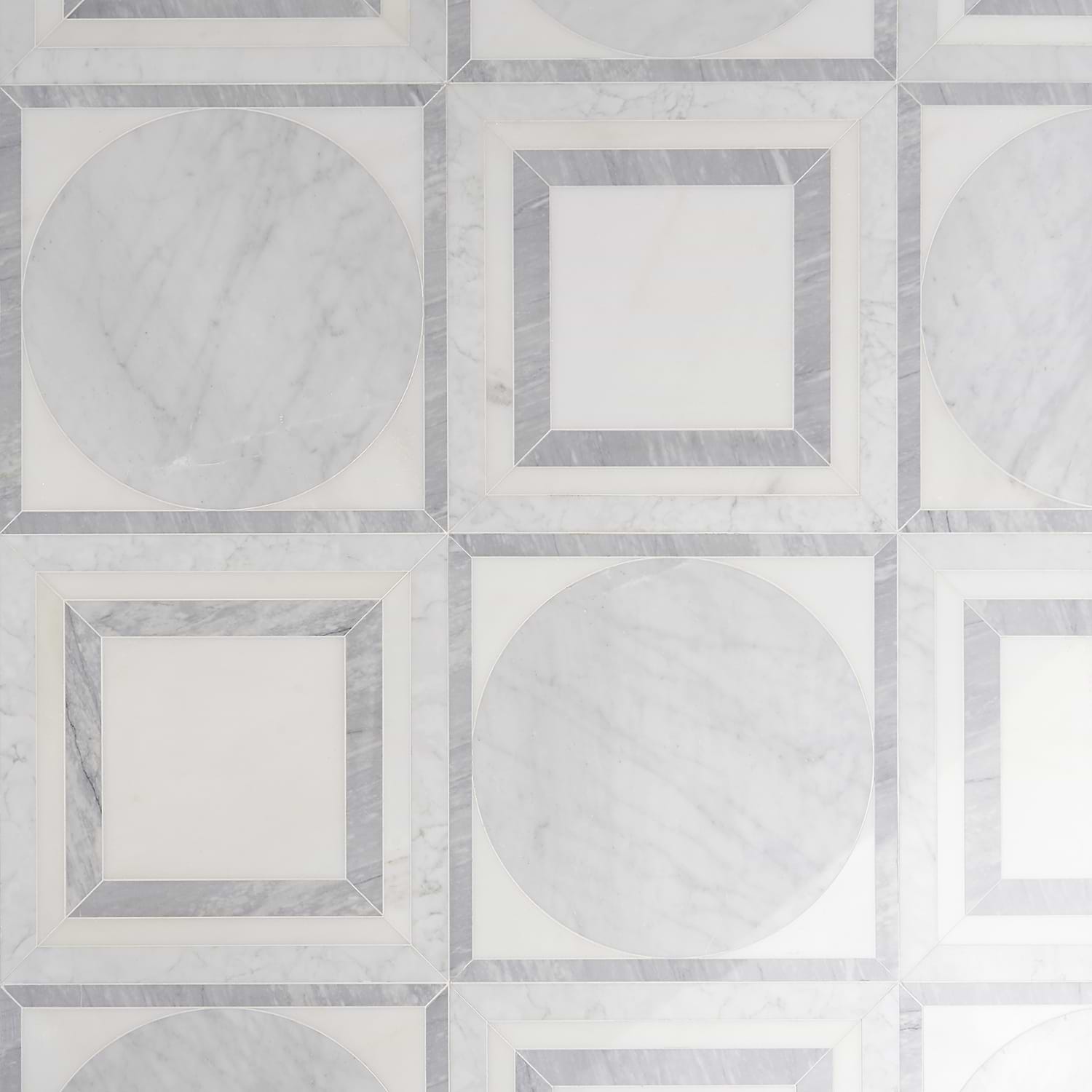CADRE Grisaille Gray 20x20 Polished Marble Mosaic