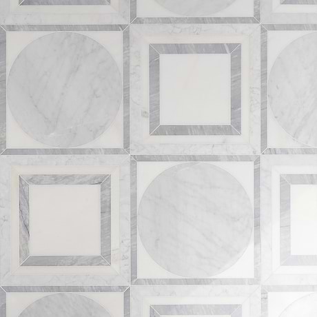 Cadre Grisaille Gray 20x20 Polished Marble Mosaic