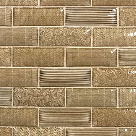 Maverick Firma Brown 3x8 3D Pillowed Glossy Ceramic Subway Tile