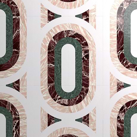 Arc Passion Multicolor 12X12 Polished MarbleMosaic By Elizabeth Sutton: Pattern 1