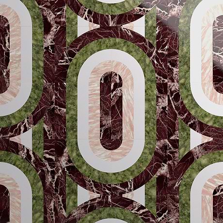 ARC Rainbow Multicolor 12X12 Polished Marble Mosaic: Pattern 1