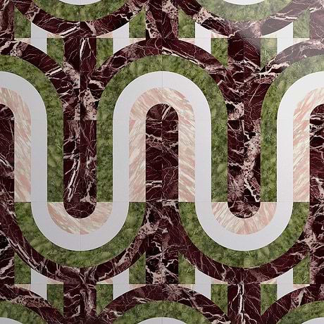 ARC Rainbow Multicolor 12X12 Polished Marble Mosaic: Pattern 9
