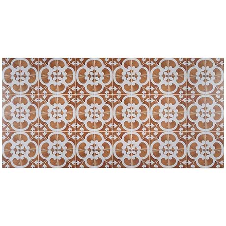 Mediterra Flora Terracotta 8x8 Matte Porcelain Tile by Angela Harris