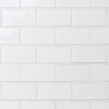 Nabi Subway Natural White 3x6 Glossy Glass Tile