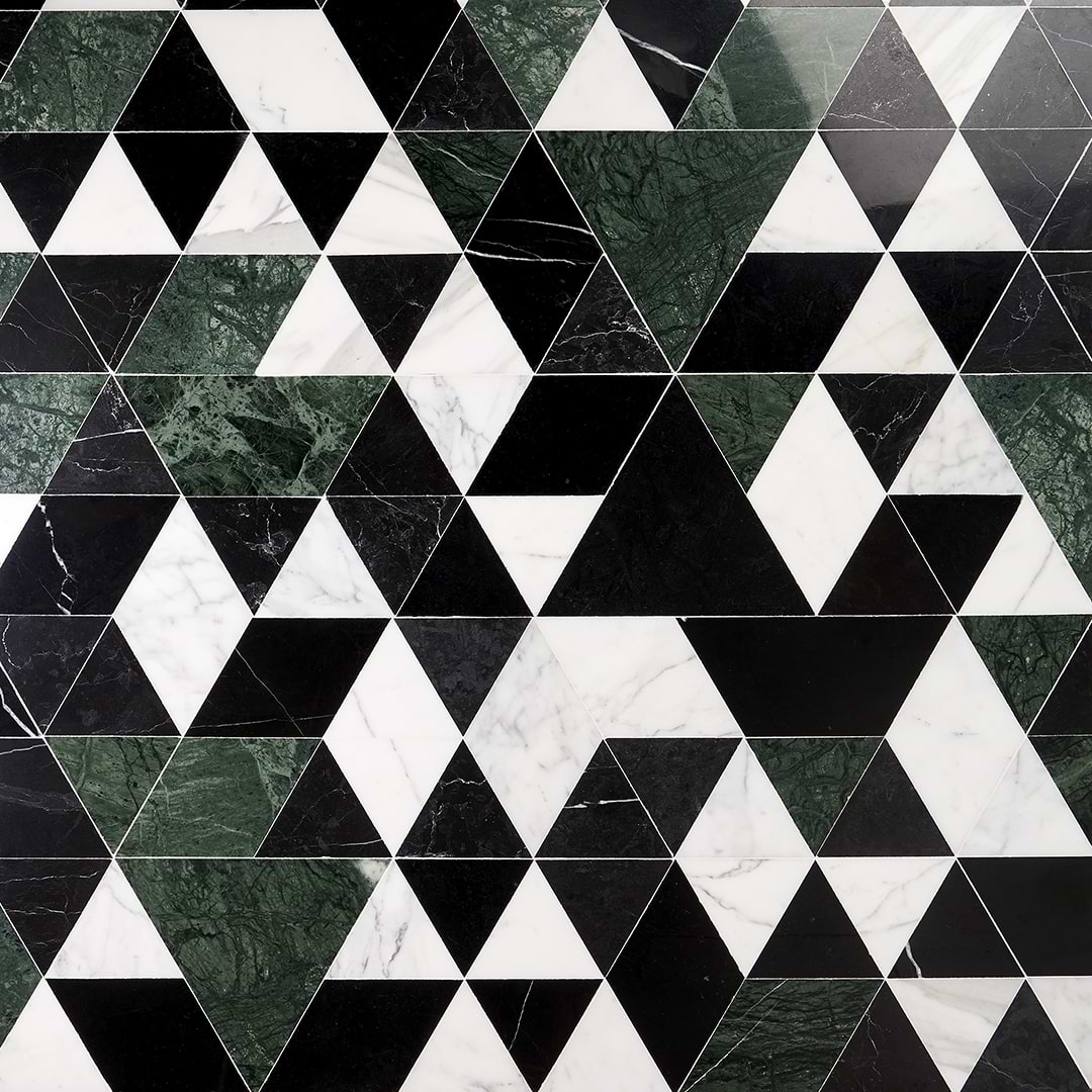 PRISM Verdone Green Polished Marble Mosaic Tile