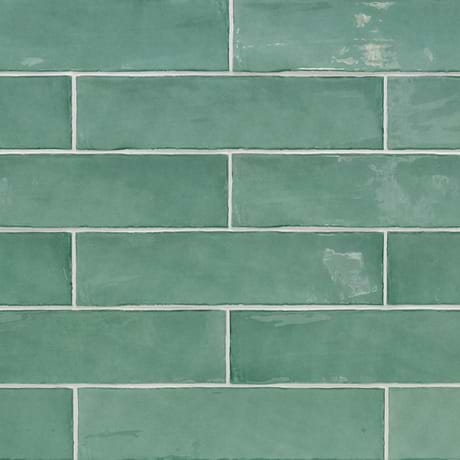 Lancaster Open Seas Green 3X12 Polished Ceramic Subway Tile