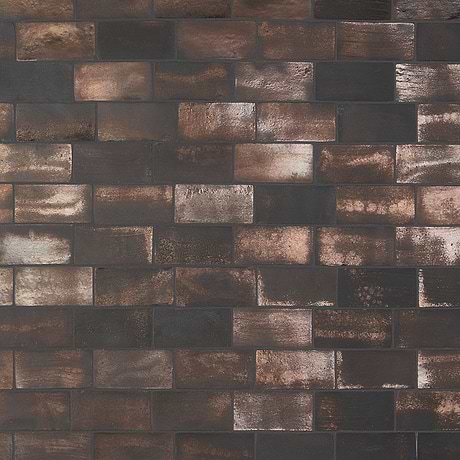 Emery Metallic Bronze 4x8 Handmade Crackled Terracotta Subway Tile
