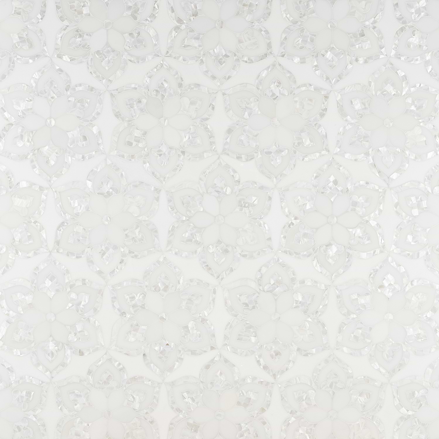 AURORA White Polished Marble & Pearl Mosaic