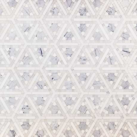 Winter Fresco White Polished Marble Mosaic