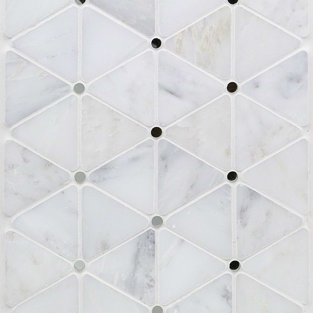 HIGHLAND Sardonyx White Polished Marble & Mirror Mosaic