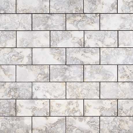 Vilna Antique Argenta Gray 3X6 Polished Mirror Subway Tile