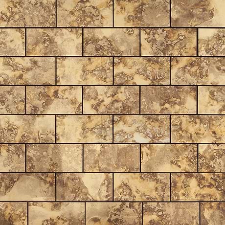 Vilna Antique Gold 3X6 Polished Mirror Subway Tile