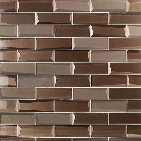 Remington Bronze 2x6 Polished Glass Subway Tile