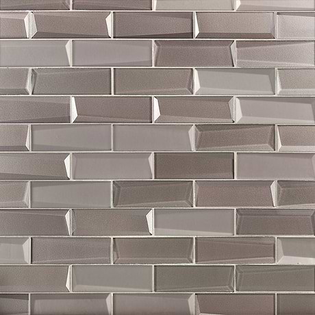 Remington Sepia Gray 2x6 Polished Glass Subway Tile