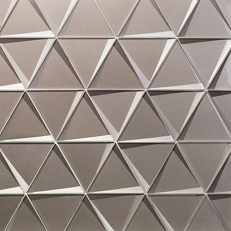 Remington Sepia Gray 6” Triangle 3D Glass Tile